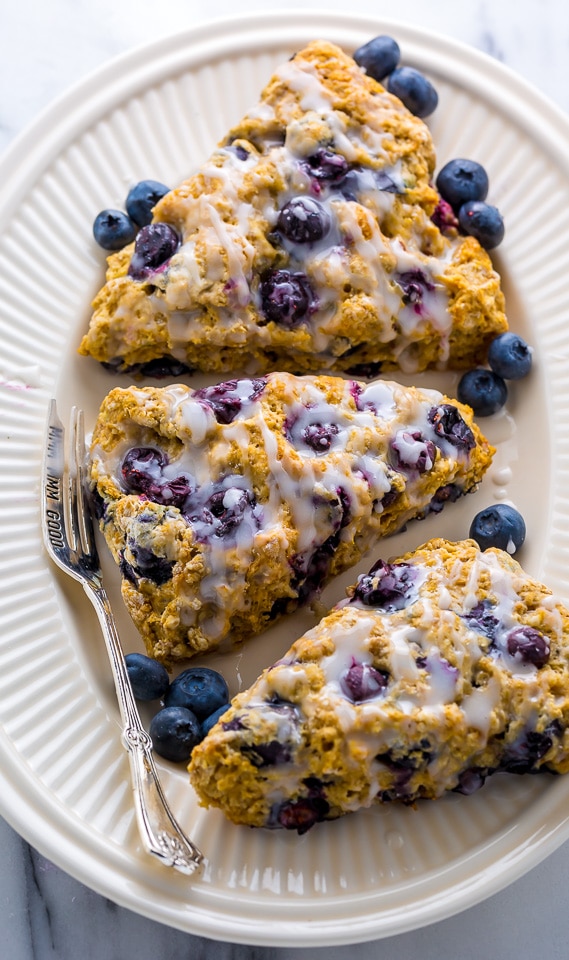 An easy recipe for The BEST Vegan Blueberry Banana Scones!