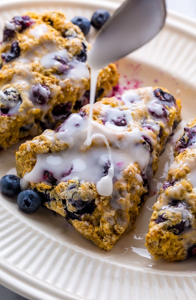 An easy recipe for The BEST Vegan Blueberry Banana Scones!