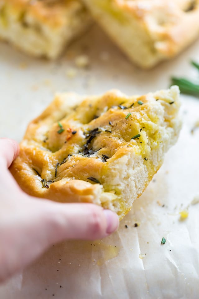 This thick and chewy Rosemary Focaccia is made with just 7 ingredients!