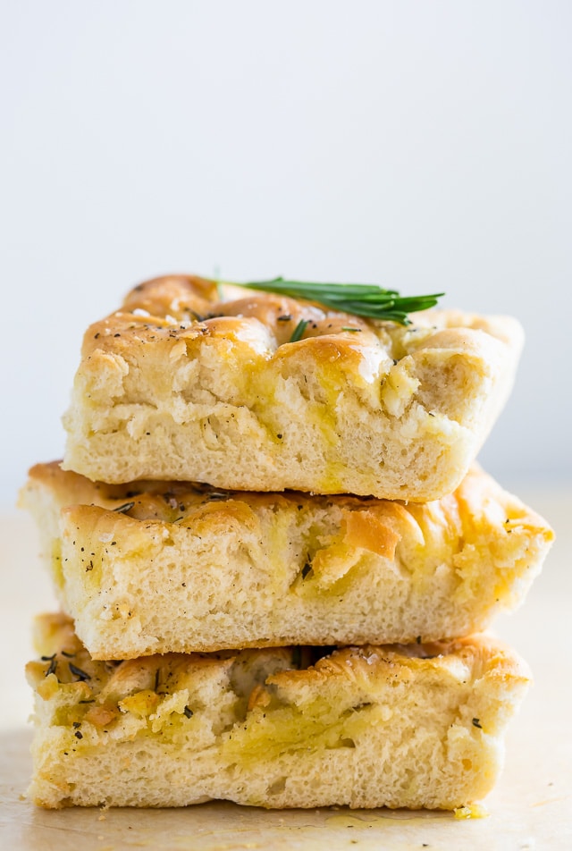 This thick and chewy Rosemary Focaccia is made with just 7 ingredients!
