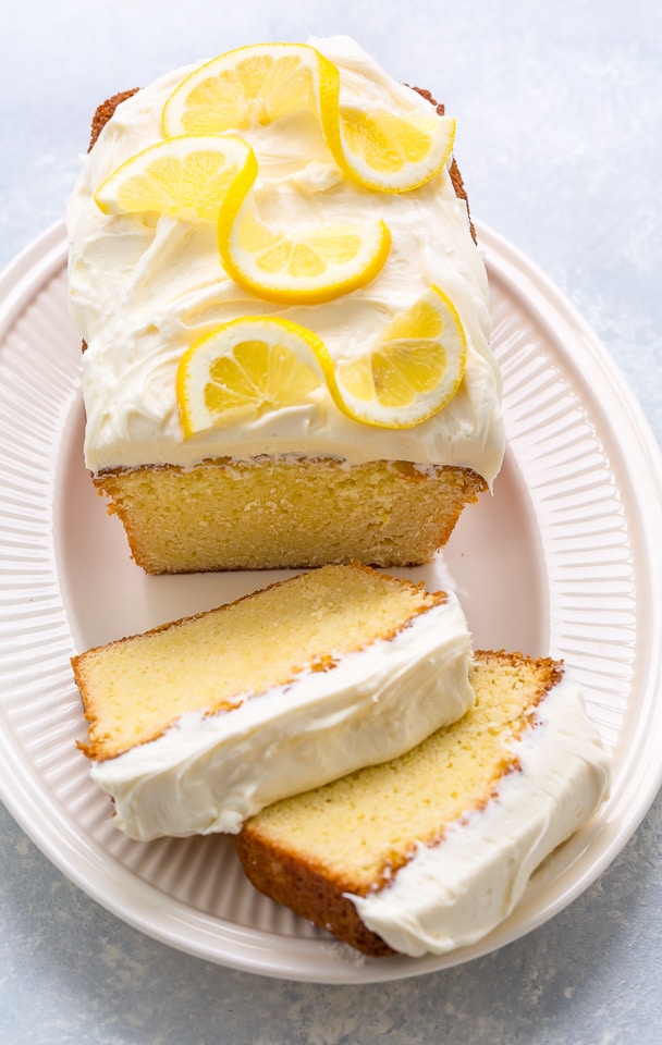 Lemon Pound Cake with Lemon Cream Cheese Frosting - Baker by Nature