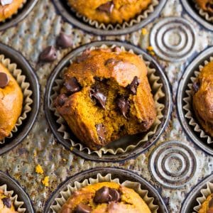 An easy recipe for Pumpkin Chocolate Chip Muffins and bread!