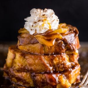 This decadent Apple Pie French Toast is always a crowd-pleaser! And it's SO much easier than baking a real apple pie.