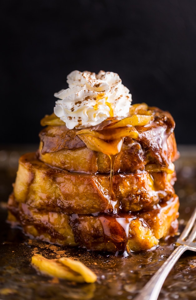 This decadent Apple Pie French Toast is always a crowd-pleaser! And it's SO much easier than baking a real apple pie.