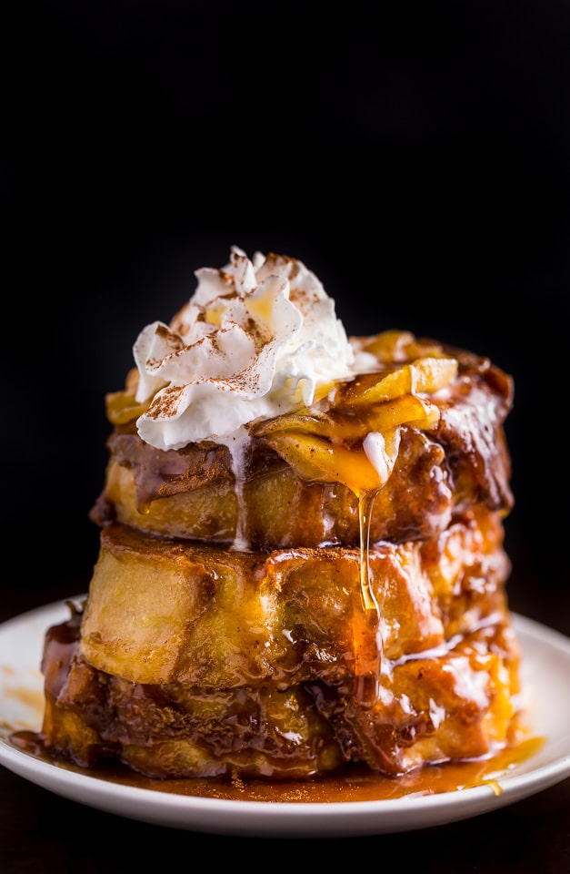 This decadent Apple Pie French Toast is always a crowd-pleaser! And it's SO much easier than baking a real apple pie.