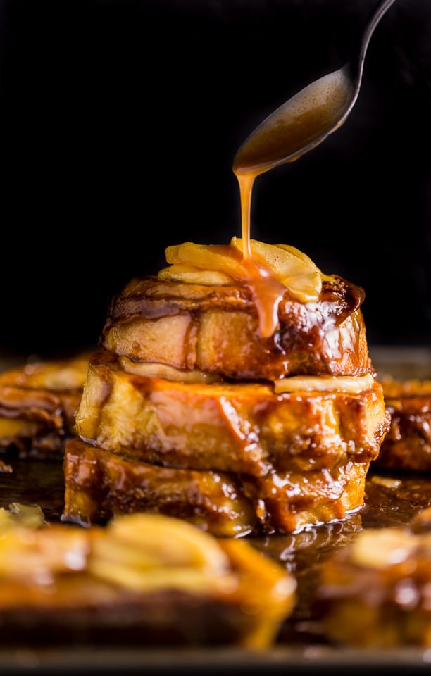 This decadent Apple Pie French Toast is always a crowd-pleaser! And it's SO much easier than baking a real apple pie.