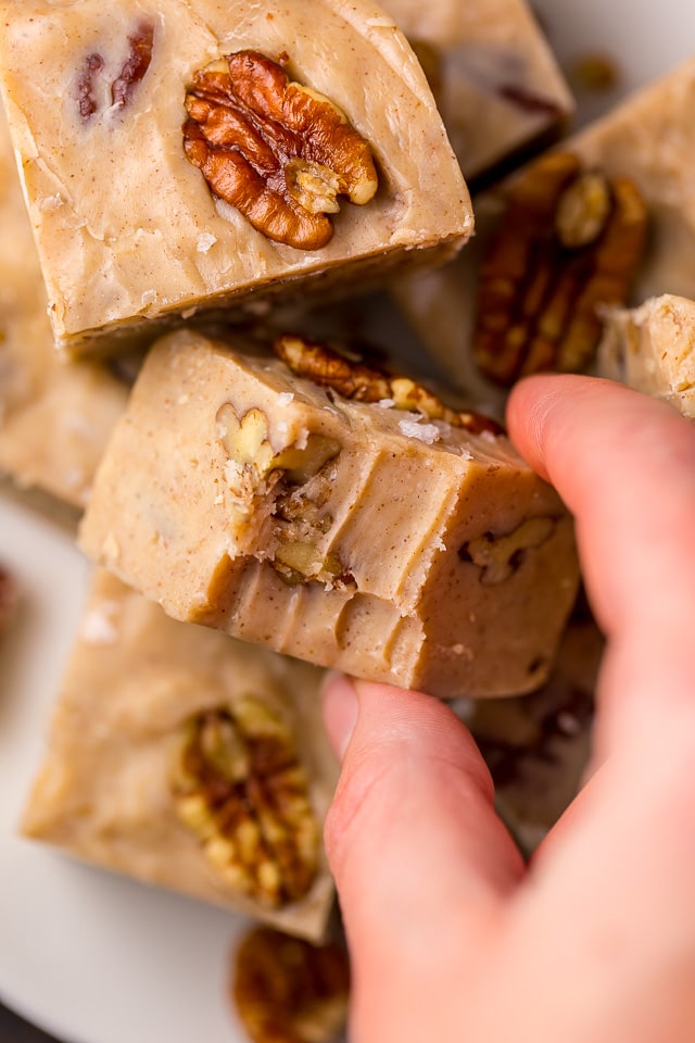 6-Ingredient Butter Pecan Fudge - Baker by Nature