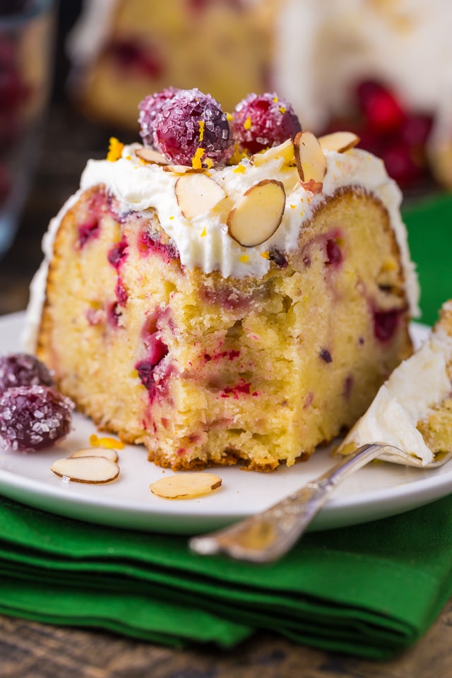 White Chocolate Cranberry Bundt Cake - Baker by Nature