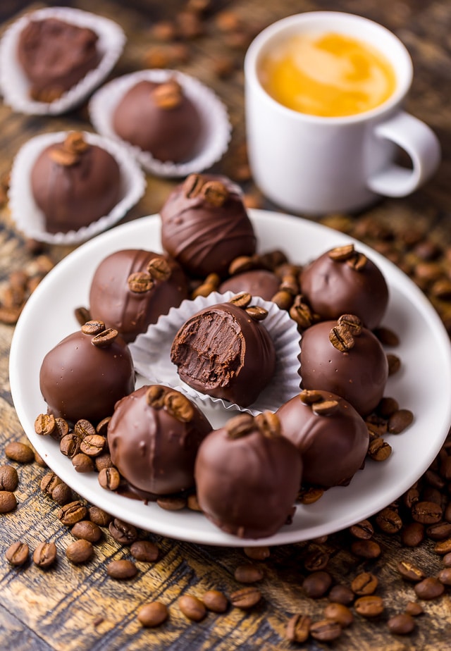 Rich, creamy, and caffeinated, these 5-Ingredient Espresso Chocolate Truffles are a coffee lovers dream come true! Bonus: they're so easy!