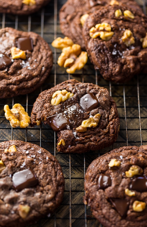 These Triple Chocolate Brownie Cookies are SO decadent!