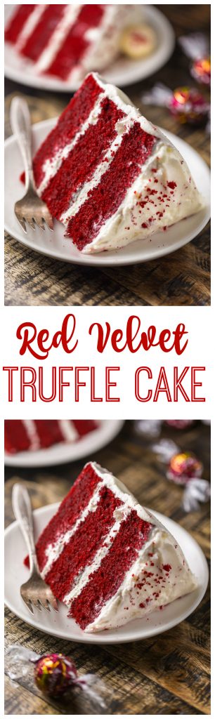 Moist and flavorful, this White Chocolate Red Velvet Truffle Cake is equally beautiful and delicious!