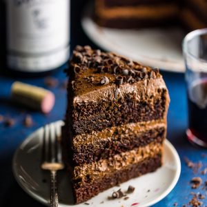 Supremely moist and flavorful, this Red Wine Chocolate Cake is perfect for special occasions!
