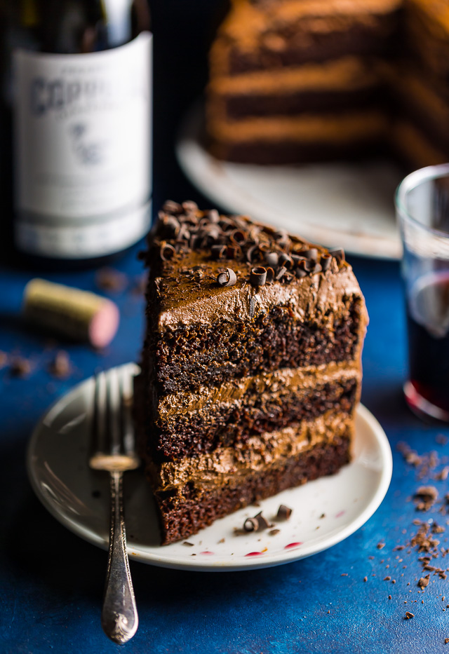 Supremely moist and flavorful, this Red Wine Chocolate Cake is perfect for special occasions!