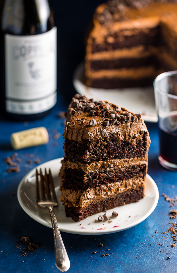 Supremely moist and flavorful, this Red Wine Chocolate Cake is perfect for special occasions!