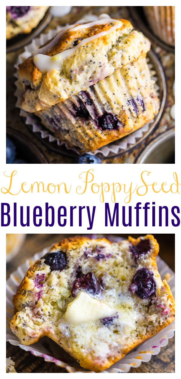 These BIG bakery-style Blueberry Lemon Poppy Seed Muffins are so darn good! Especially with a cup of coffee.