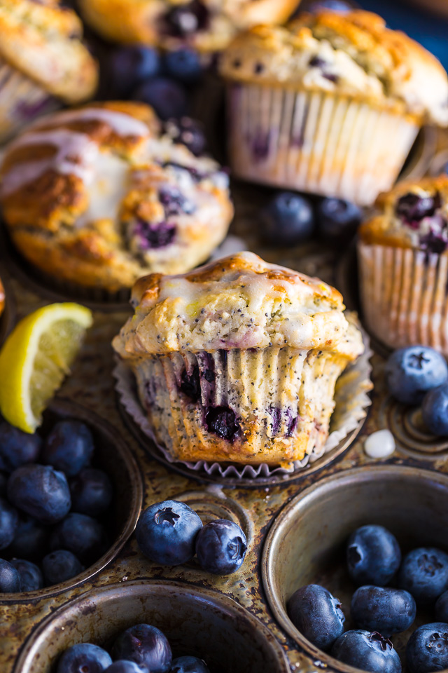 These BIG bakery-style Blueberry Lemon Poppy Seed Muffins are so darn good! Especially with a cup of coffee.