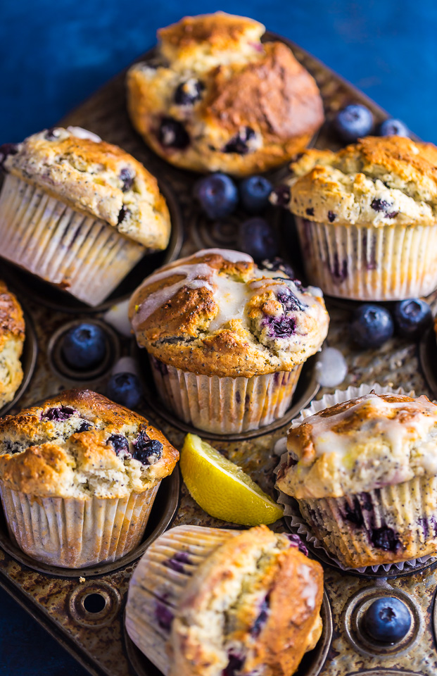 These BIG bakery-style Blueberry Lemon Poppy Seed Muffins are so darn good! Especially with a cup of coffee.