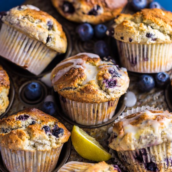 Blueberry Lemon Poppy Seed Muffins - Baker by Nature