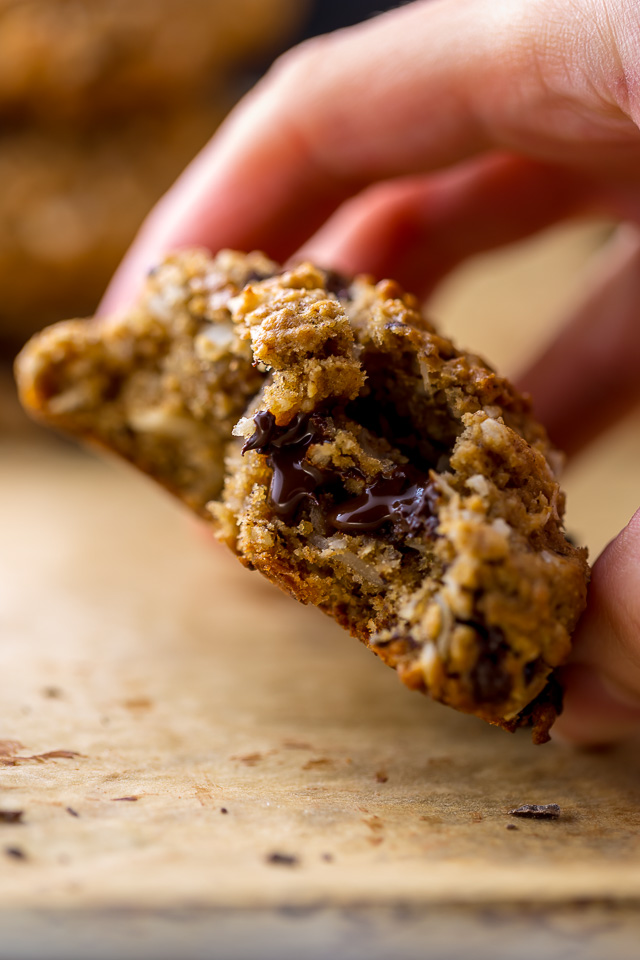 Chocolate Coconut Banana Bread Breakfast Cookies - Baker by Nature