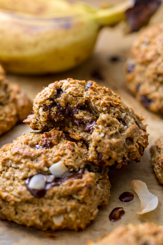 Chocolate Coconut Banana Bread Breakfast Cookies are so delicious and perfect with a cup of coffee!