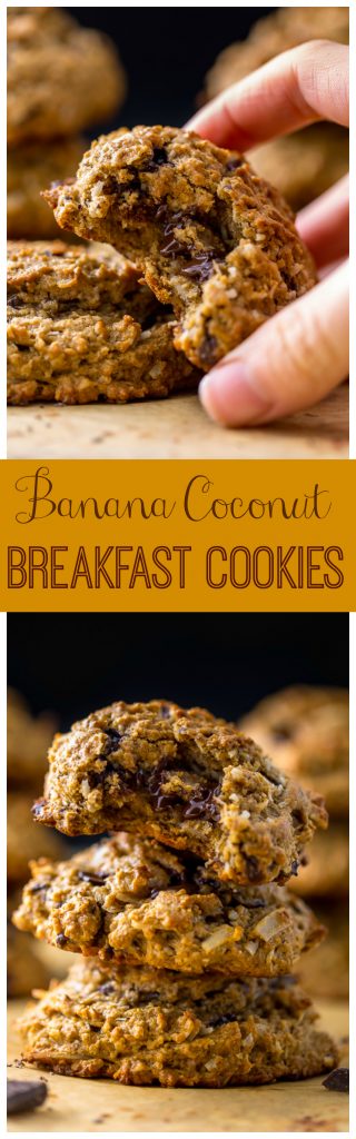 Chocolate Coconut Banana Bread Breakfast Cookies are so delicious and perfect with a cup of coffee!