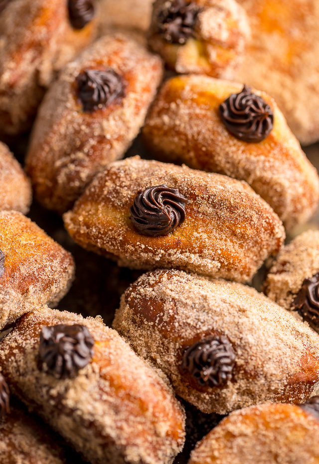 Holy YUM these Chocolate Hazelnut Cream Doughnuts are amazing!