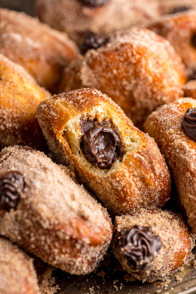 Holy YUM these Chocolate Hazelnut Cream Doughnuts are amazing!