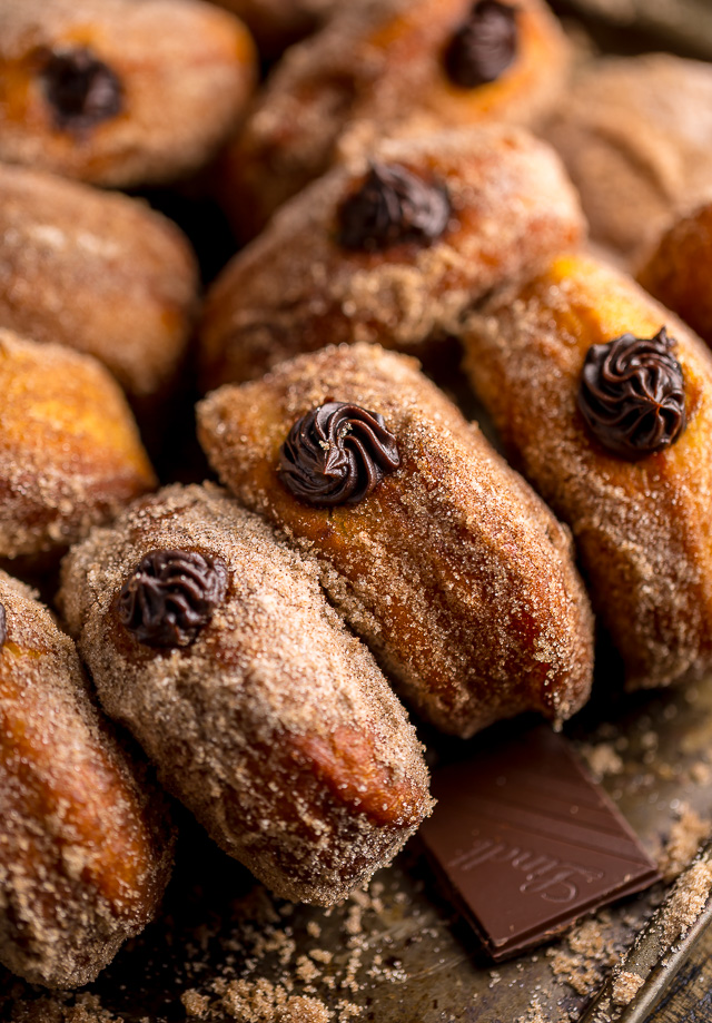 Holy YUM these Chocolate Hazelnut Cream Doughnuts are amazing!