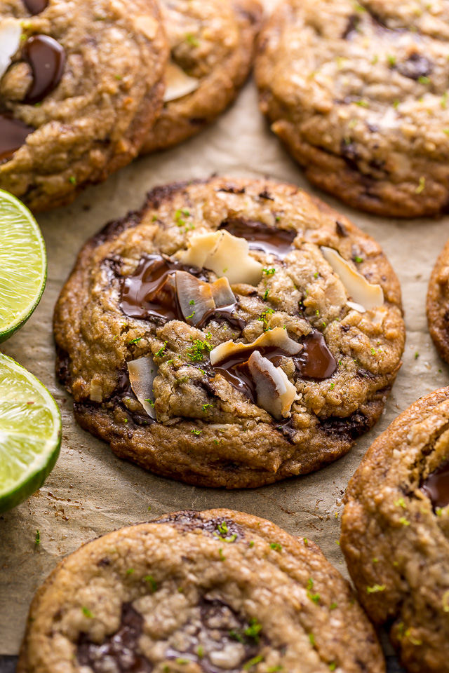 Mmm... these coconut key lime chocolate chunk cookies are SO flavorful! Sure to be a new favorite!