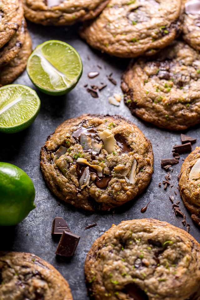 Mmm... these coconut key lime chocolate chunk cookies are SO flavorful! Sure to be a new favorite!