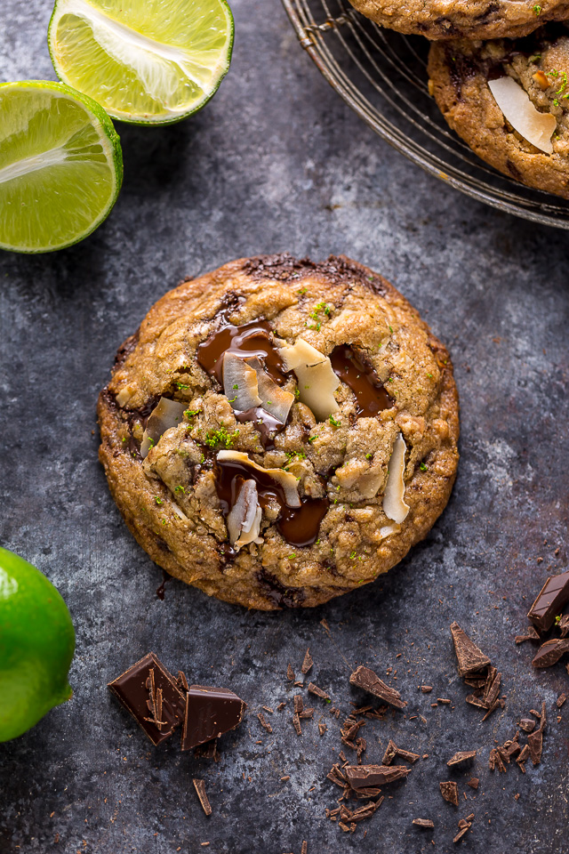 Mmm... these coconut key lime chocolate chunk cookies are SO flavorful! Sure to be a new favorite!