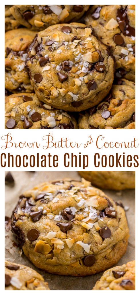 Brown Butter Coconut Chocolate Chip Cookies - Baker by Nature