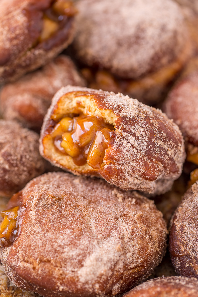 Fluffy Apple Pie Doughnuts are the ULTIMATE Fall treat! And so darn good with a cup of coffee.