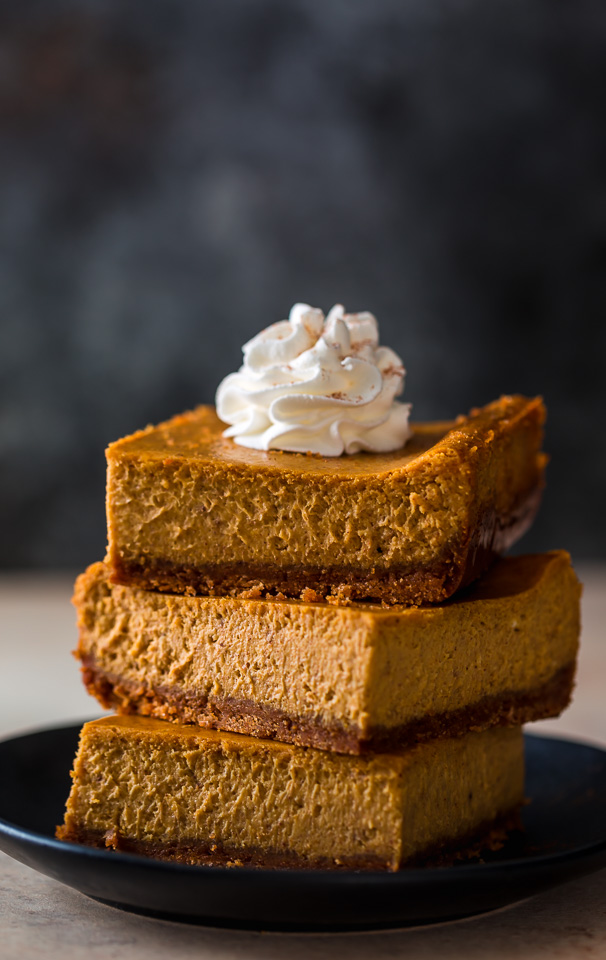 An easy and delicious recipe for Pumpkin Pie Cheesecake Bars! Made with a whole can of pumpkin!!! The best part is this recipe is freezer friendly.