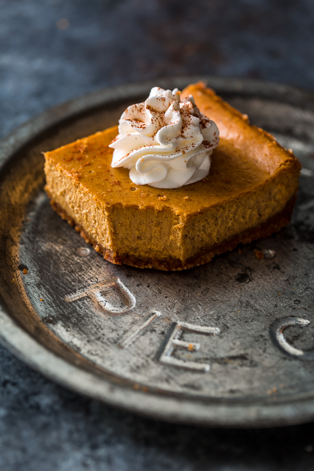 An easy and delicious recipe for Pumpkin Pie Cheesecake Bars! Made with a whole can of pumpkin!!! The best part is this recipe is freezer friendly.