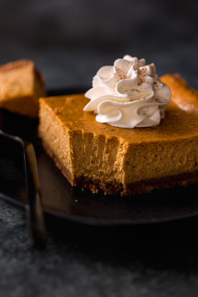 An easy and delicious recipe for Pumpkin Pie Cheesecake Bars! Made with a whole can of pumpkin!!! The best part is this recipe is freezer friendly.