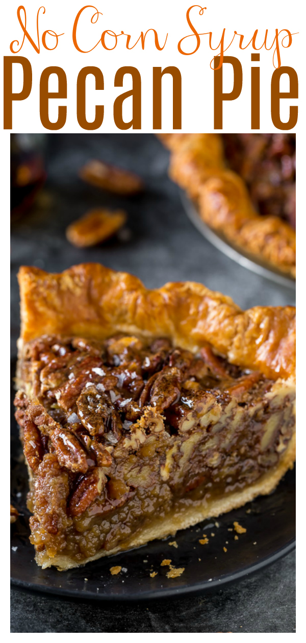 If you've been searching for a no corn syrup pecan pie that tastes AMAZING, look no further! Because this recipe is pure perfection and is totally corn syrup free. Made with pure maple syrup and plenty of crunchy pecans, this pie is sure to be a hit at your holiday celebrations!