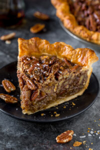 No Corn Syrup Pecan Pie made with real maple syrup!