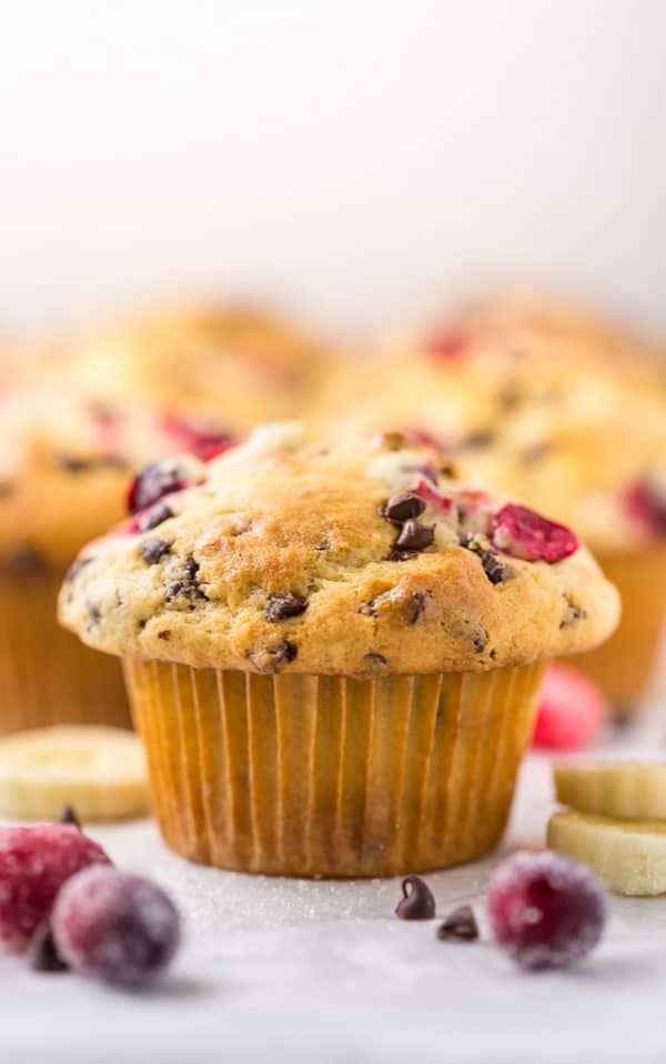 Cranberry Banana Muffins - Baker by Nature