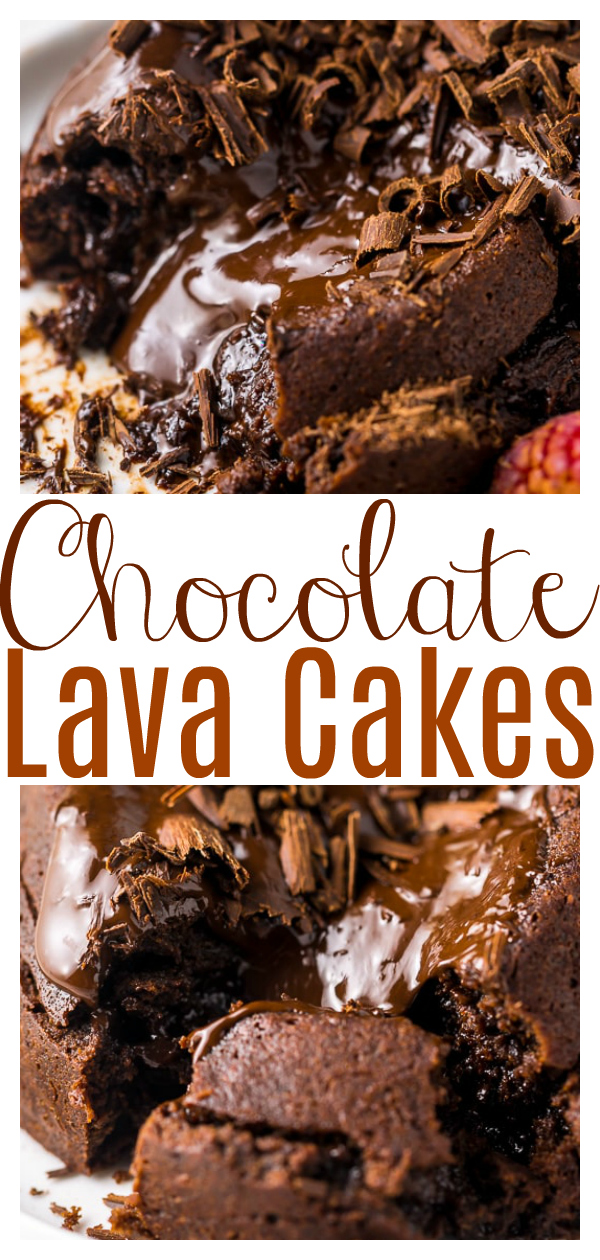 These Easy Molten Chocolate Lava Cakes for Two are so delicious and perfect for Valentine's Day! A rich, decadent, and romantic chocolate dessert recipe anyone can make at home!