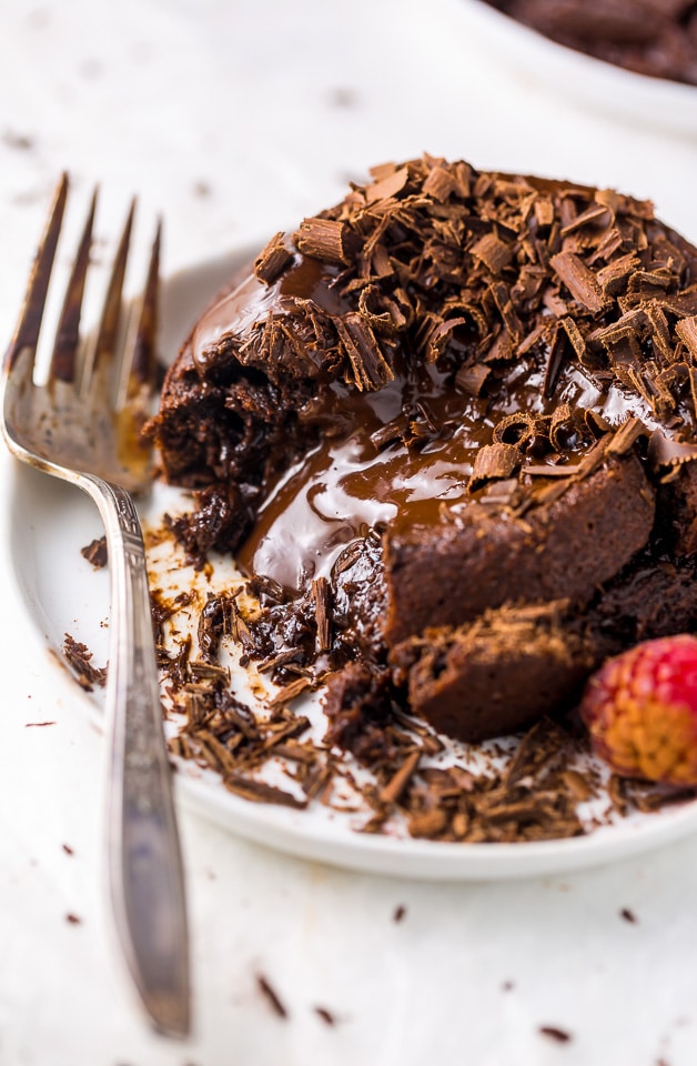 These Easy Molten Chocolate Lava Cakes for Two are so delicious and perfect for Valentine's Day! A rich, decadent, and romantic chocolate dessert recipe anyone can make at home!