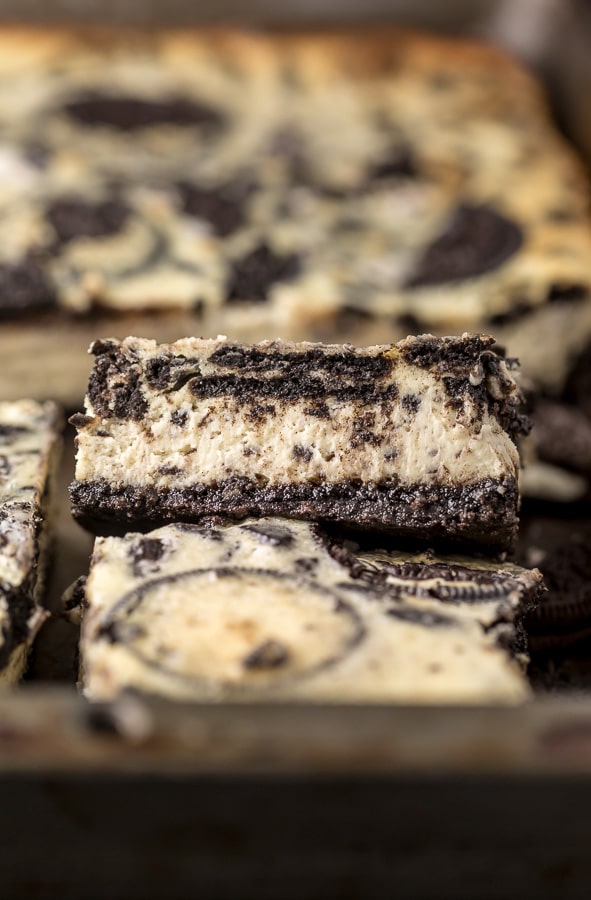 This is the best and easiest recipe for Oreo Cheesecake Bars! Crunchy, creamy, and loaded with Oreo cookies in every bite.