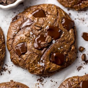 These Espresso Chocolate Fudge Cookies are thick and so decadent! A coffee lovers dream come true! 