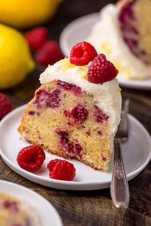 Lemon Raspberry Bundt Cake Baker by Nature