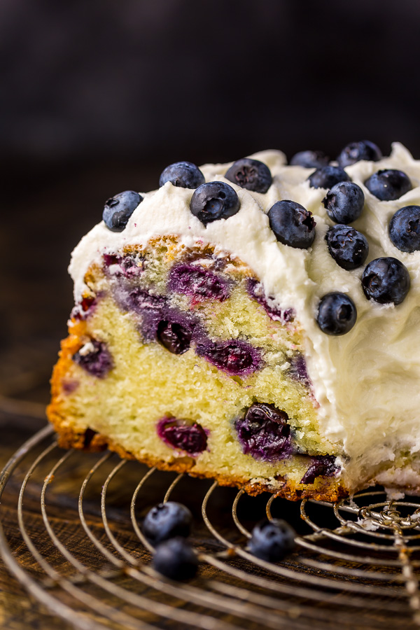 An easy and delicious recipe for The BEST Blueberry Bundt Cake! This cake is so moist, buttery, and bursting with juicy blueberries! It's perfect for brunch and pairs well with coffee or tea.