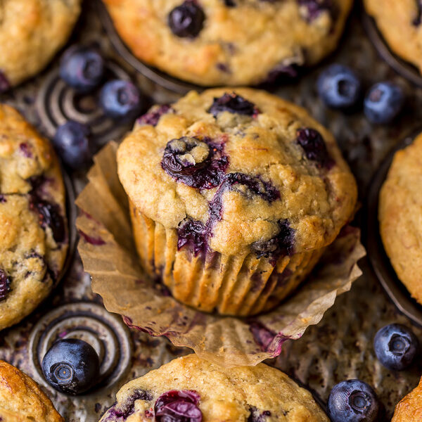 Healthy Greek Yogurt and Honey Blueberry Muffins - Baker by Nature