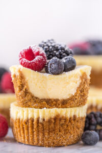 Mini Ricotta Cheesecakes - Baker by Nature