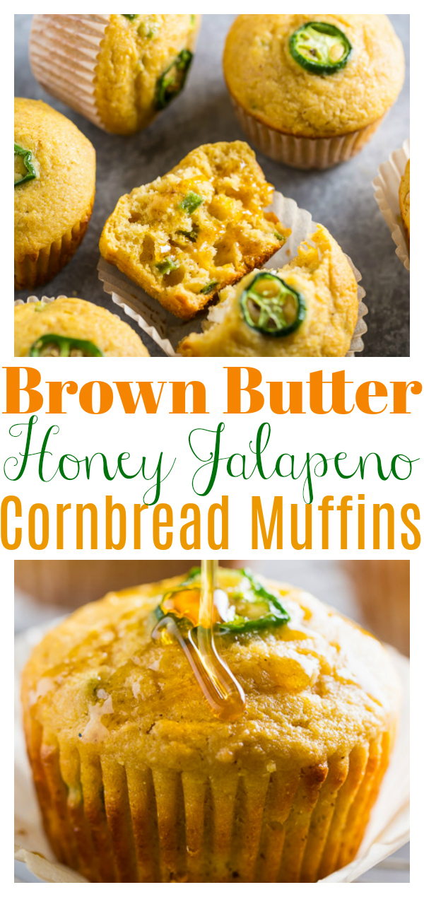 Honey Jalapeno Cornbread Muffins are sweet, just a little bit spicy, and SO flavorful! Pair these savory cornbread muffins with soup, chili, or barbecue! Always a hit!