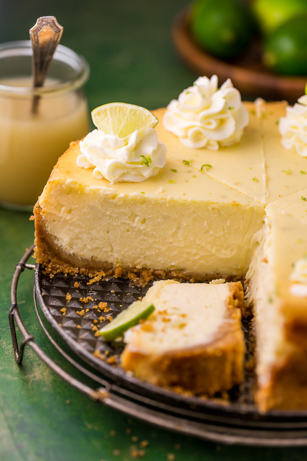 This Key Lime Cheesecake is so creamy and always a crowd-pleaser! The base is a graham cracker crust and the cheesecake filling is made with lime juice and lime zest, which provides plenty of lime flavor. If you love key lime pie and cheesecake, you have to try this great recipe!