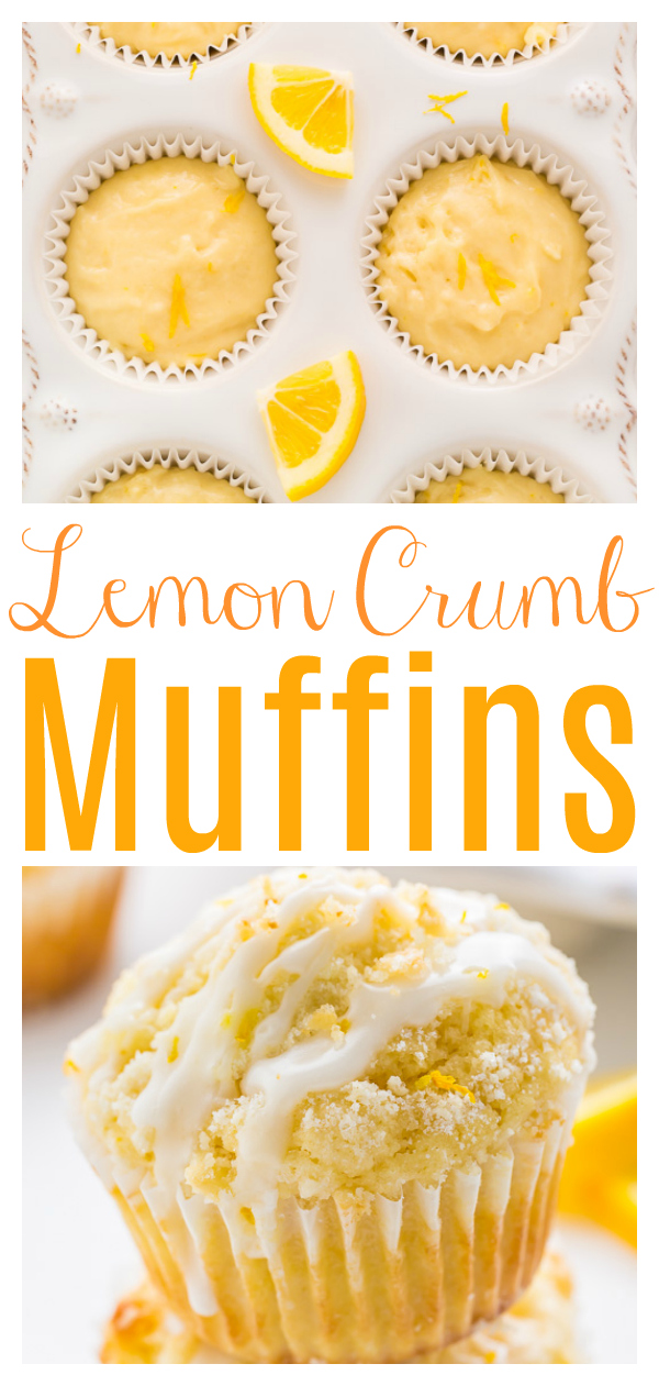 Supremely moist Lemon Crumb Muffins topped with sticky Lemon Glaze! Lemon lovers will love these moist lemon muffins!!!